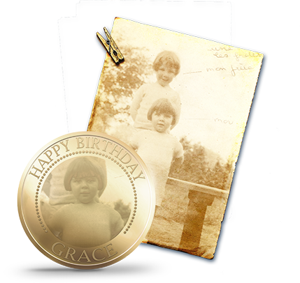 Engraving photos on coins